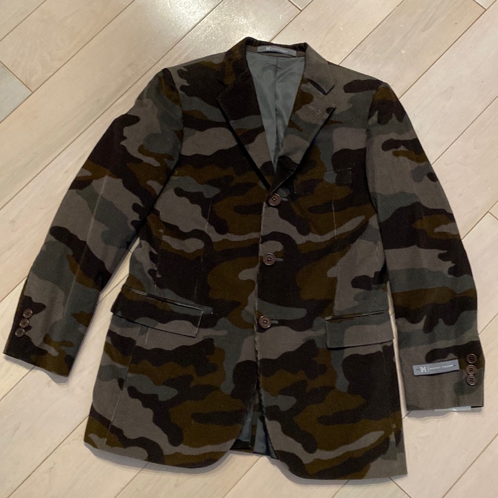 Hickey Freeman boys cotton corduroy camouflage blazer sports jacket